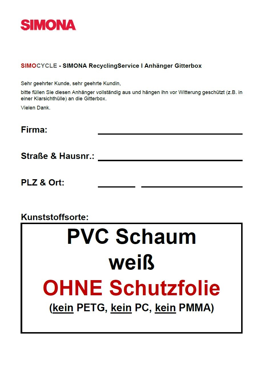 Bild - PVC Schaum weiß